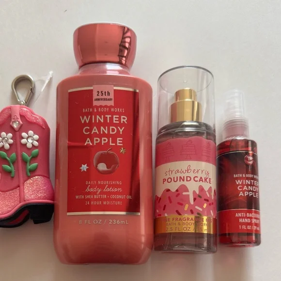 Winter Candy Apple Lotion Hand Spray Cowboy Boot Strawberry Poundcake Mist Lot - Picture 3 of 3